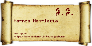 Harnos Henrietta névjegykártya